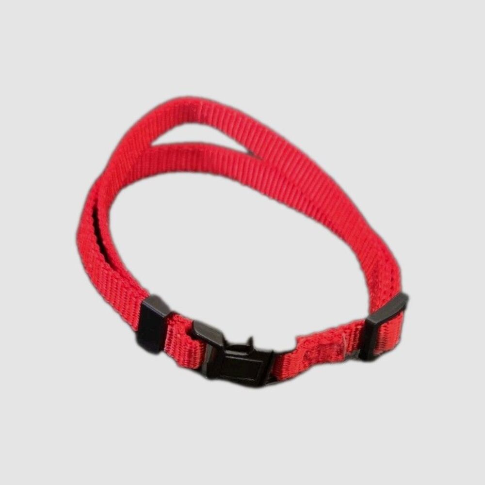 Small Dog Cat Collar Red Pet Plastic Clip Adjustable 12"-16" Puppy Animal Canvas